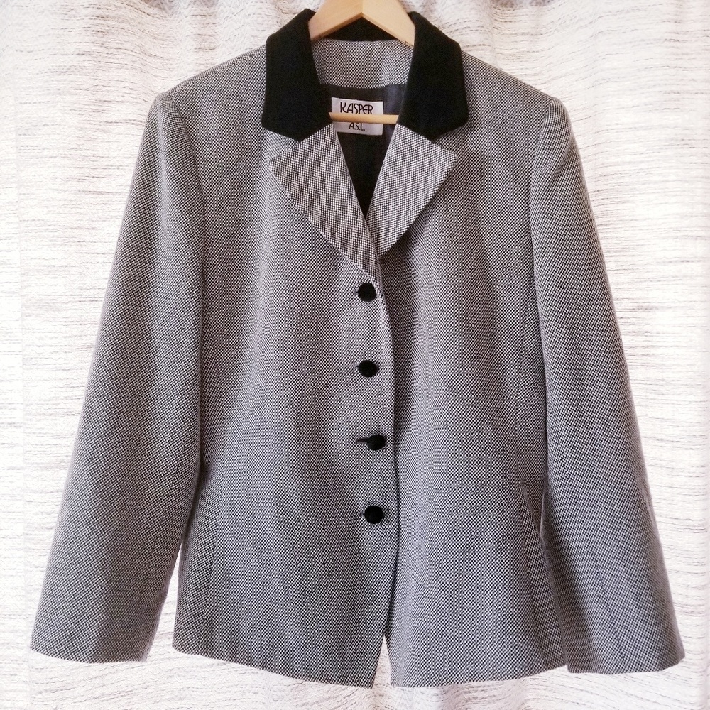 Kasper Arthur S. Levine Vintage Blazer Black White